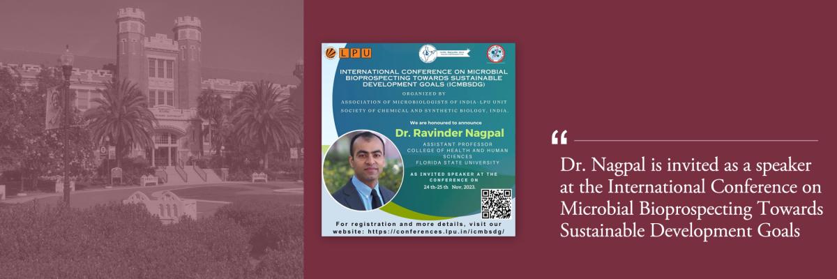 Dr. Nagpal is invited as a speaker at the annual meeting of the Association of Microbiologists of India (AMI) and the Society of Chemical and Synthetic Biology (SCSB, India).